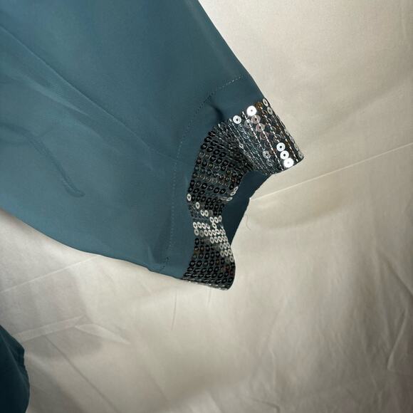 Soft Surroundings Kimono Jacket Size XL Women’s Aqua Sequins Open Front - Picture 6 of 8